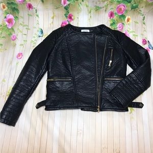 Calvin Klein motto leather jacket - Women’s